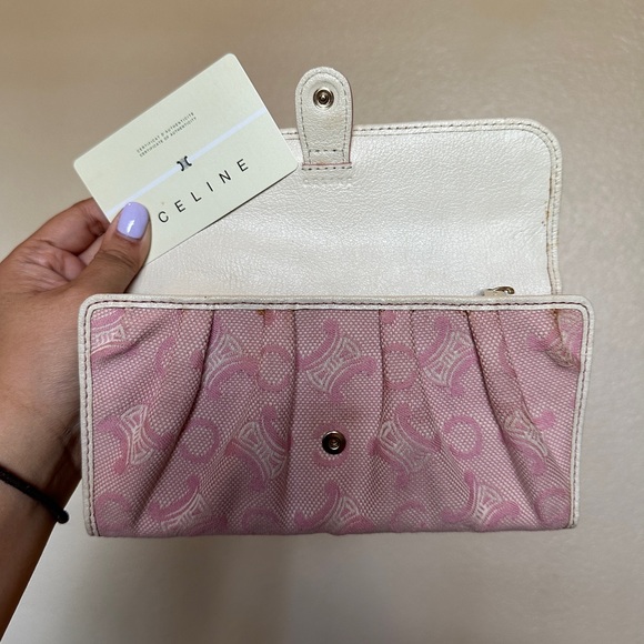 Celine Triomphe Canvas Wallet in Pink - Picture 5 of 16